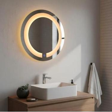 Imagem de Espelho Redondo 40cm Maquiagem Led Touch Screen - ORNATO , LUZ QUENTE 
