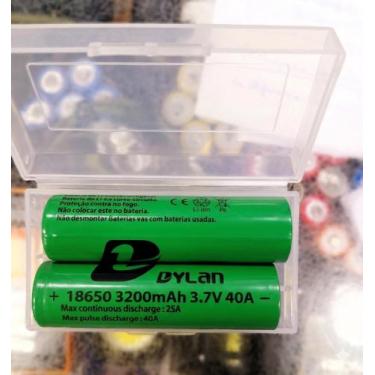 Imagem de Kit 2 Baterias Recarregáveis 18650 3200mAh 3.7V 40A Alta Durabilidade 