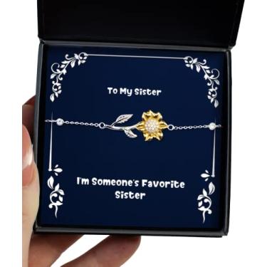 Imagem de Presentes Love Sister, I'm Someone's Favorite Sister (Irmã preferida), pulseira de girassol de Natal chique presentes para irmã mais velha