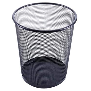 Imagem de Lixeira Aramada em Metal Telado para Escritório Preto