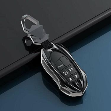 Imagem de SELIYA Capa para chave de carro com 5 botões, adequada para Jeep Cherokee Dodge Charger Chrysler Car Key Case, preta