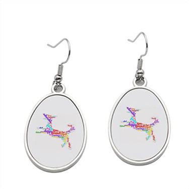 Imagem de Brinco de cachorro Word Cloud – Brincos pendurados para meninas – Presente de festa de aniversário dos namorados, Metal, Sem pedras preciosas