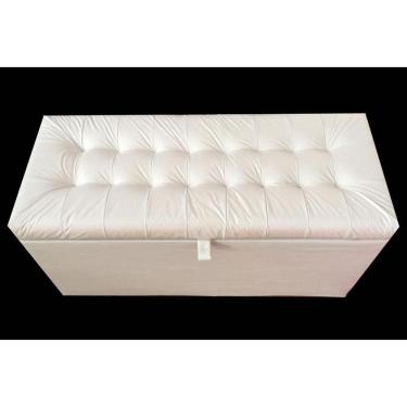 Imagem de Recamier Puff Baú Em Corino Solteiro 100% Mdf - Branco