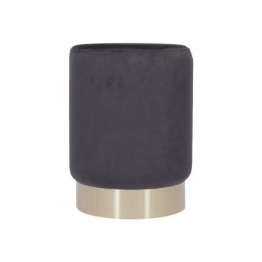 Imagem de Puff Boxbit Velvet Preta E Dourada Veludo E Metal