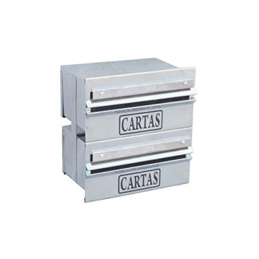 Imagem de Caixa Correio Condomínio Detrás Para Grade Inox 2 Módulos