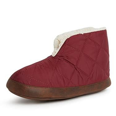 Imagem de Dearfoams Bota feminina Heritage Warm Up, Nylon Cabernet, Large