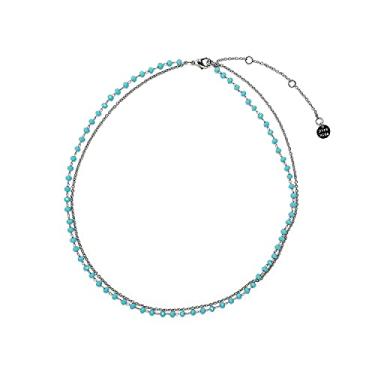 Imagem de Pura Vida Colar gargantilha prata neon de 35,5 cm - comprimento ajustável, base de latão - pingente da marca, extensor de 7,6 cm