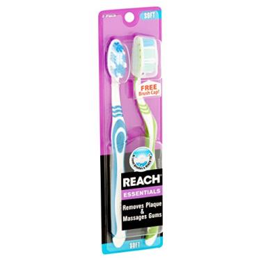 Imagem de Escova de dentes para limpeza de gengiva e l ngua da Reach Essentials 2 unidades