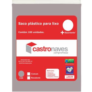 Imagem de Saco Para Lixo 40 Litros Na Cor Cinza - Pacote Com 100 Unidades - C.Na