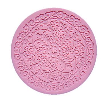 Imagem de Longzand Molds Molde de decoração de bolo DIY com tapete de silicone para renda, molde de fondant e moldes de silicone para artesanato de açúcar, rosa