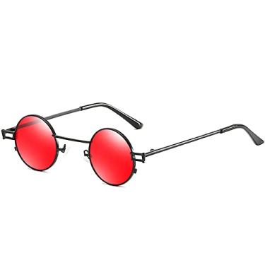 Imagem de Moda de rua Pequeno Óculos de Sol Redondo Homens Mulheres Elegante Moldura Design Retro Steam Punk Óculos de Sol Hipster Sombra Gafas de Sol, 2, Tamanho Único