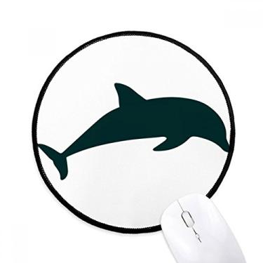 Imagem de Mouse pad Blue Ocean Streamline Swimming Dolphin Desktop Office Round Mat para computador