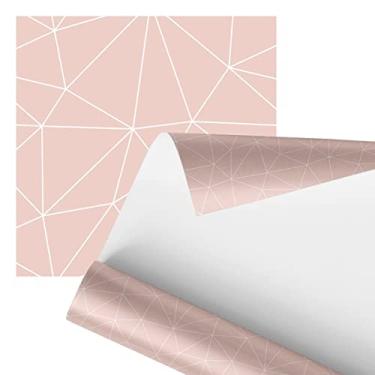 Imagem de Papel De Parede Adesivo Rosa Minimalista Geométrico 2,80m