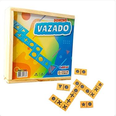 Imagem de Dominó Educativo Visual Figuras E Formas Geométricas Vazado Braille - 28 Peças