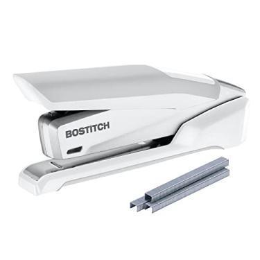 Imagem de Bostitch Grampeador executivo inPOWER+28 – Grampeador 3 em 1 – Um dedo, sem esforço, grampeador alimentado por mola, branco/cinza (1180)