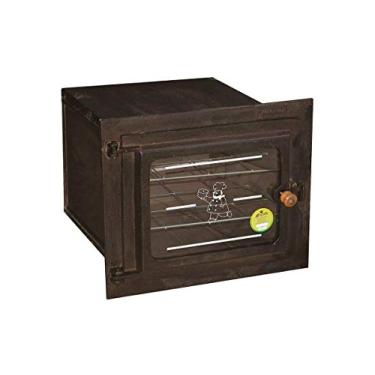 Imagem de Forno Ferro Fogão a Lenha Pequeno Porta de Vidro 50x35x30cm