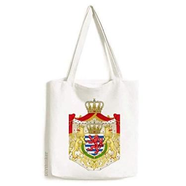 Imagem de Luxemburgo National Emblem Country Symbol Tote Canvas Bag Shopping Satchel Casual Bolsa