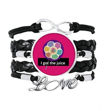 Imagem de OFFbb-USA Pulseira Hip Hop Music Life is Real e colorida, acessório de amor de couro torcido para presente