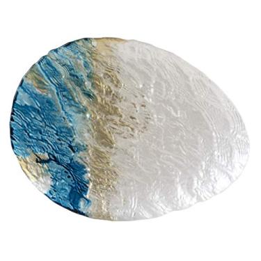 Imagem de Centro de mesa Deep Sea em vidro L32xP24xA3cm cor azul e perola