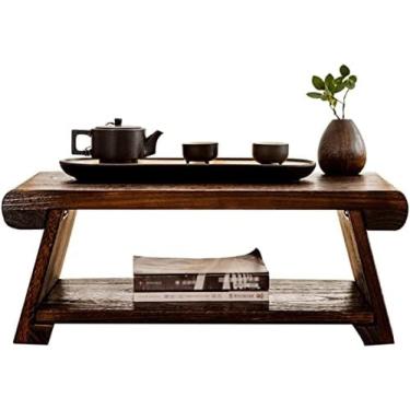 Imagem de Mesa De Meditação Estilo Japonês Altar Mesa De Chão Dobrável Mesa Baixa Para Sentar No Chão Mesa De Chá Antiga Mesa Baixa Simples Mesa De Centro Para Sala De Estar,Marrom,50x30x20cm,YUYANAIAI