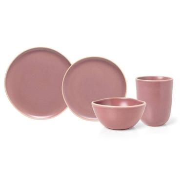 Imagem de Jogo Copa E Cia 16 Peças Vivant Em Cerâmica Rosê