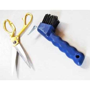 Imagem de Tesoura Inox Para Crina De Cavalo + Limpador De Ranilha