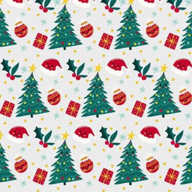 Imagem de Papel De Parede Adesivo Árvore Natalina Cinza Decorativo