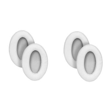 Imagem de 4 Pcs protetores de ouvido brancos almofadas de ouvido de substituição fones de ouvido kit almofada almofadas de substituição capa de fone de ouvido capa de cabeça estéril suíte