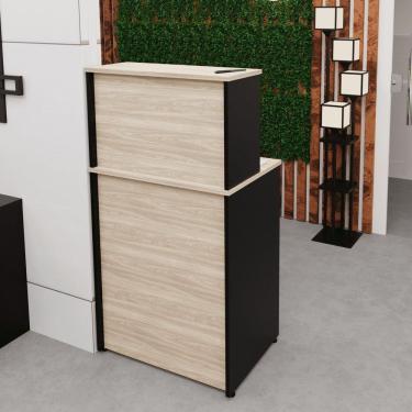 Imagem de Balcão Caixa Atendimento Comercial Recepção Consultório 60cm Carvalho