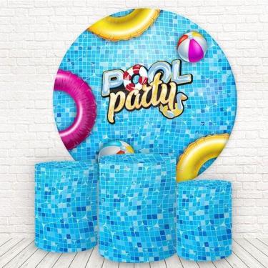 Imagem de Painel Redondo E Capas 3D Sublimado Pool Party Fkpc-146