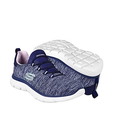 Imagem de Skechers Tênis feminino Summits Quick Getaway Slip-On, Azul-marinho/roxo/azul claro, 35
