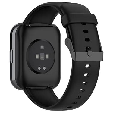 Imagem de MOTONG Pulseira de substituição compatível com Realme Watch 3 – pulseira de silicone de substituição compatível com Realme Watch 3/2/2 Pro/S/SPro (silicone preto)