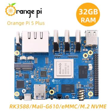 Imagem de Mini PC Laranja Pi 5 Plus Vídeo  32GB de RAM  DDR4  RK3588  8-Core  2.5Ghz  Mali-G610  8K  Slot M.2