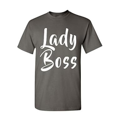 Imagem de Camiseta feminina engraçada Lady Boss Rights Glam Girl Power Feminist, Carvão Ativado, XXG