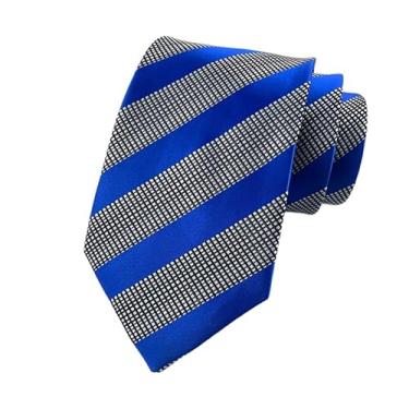 Imagem de GGWMSKRH Gravata masculina 1 peça masculina 8 cm carreira gravata listrada camisa de negócios, P, tamanho �nico