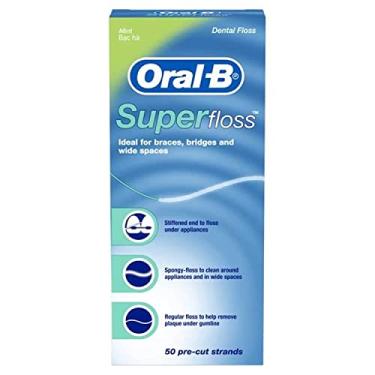 Imagem de Oral-B Fio dental Super Floss Mint para aparelhos pontes – 50 tiras (pacote com 2)
