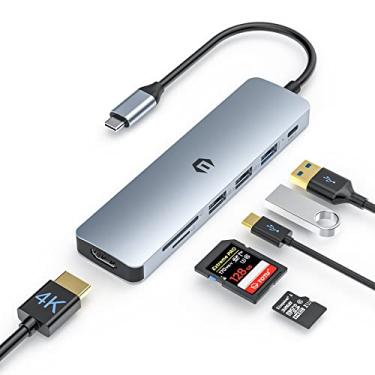 Imagem de TOTU Hub USB C, adaptador USB C 7 em 1, adaptador USB C Hub multiportas USB C Dock com 4K HDMI, 100W PD, USB A 3.0, 2 USB A 2.0, slot para cartão SD/TF para MacBook Pro/Air e laptops tipo C