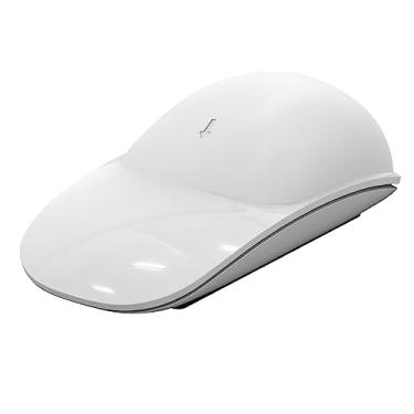 Imagem de ROUNKIN Almofada de silicone para mouse Apple Magic 1/2/mouse pad ergonômico, superfície multitoque para mouse mágico sem fio, sem cola, acessórios para descanso de mão (branco)