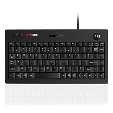 Imagem de MCSaite Teclado Trackball com fio – Combo de teclado e mouse – 11,8 x 7,5 x 1,4 polegadas – para PC, laptop, notebook, desktop – layout em inglês dos EUA – Preto