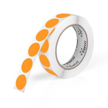 Imagem de Perco Etiquetas adesivas redondas de 2,5 cm laranja fluorescente com adesivo permanente - 1.000 etiquetas por rolo - Cores vibrantes, forte adesão - Feito nos EUA