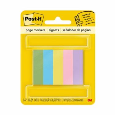 Imagem de Post-it Marcador Página Assrtd 1/2" W 0,5 Pol. X 2 Pol. Azul, Verde, Rosa, Roxo, Amarelo