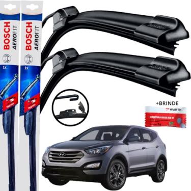 Imagem de Par Palheta Limpador Parabrisa Dianteiro Silicone Bosch Paleta Hyundai Santa Fé 2008 á→ 2013