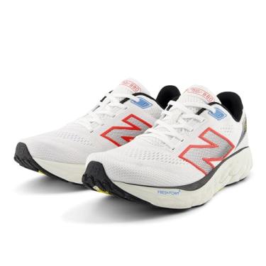 Imagem de New Balance Fresh Foam X 880 V14 Tênis de corrida masculino, Branco/Neo Flame/Preto, 12.5 Wide