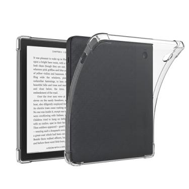 Imagem de LaoShuSheng Capa fina transparente para cor Kobo Libra de 17.8 cm (modelo N428)/Kobo Libra 2 (modelo N418) - capa traseira macia flexível e leve ultrafina (transparente)