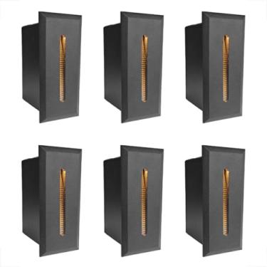 Imagem de 6 Balizador Embutido Preto Risk De Parede Escada Led Bet49