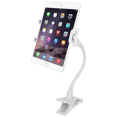 Imagem de Macally Suporte de tablet com clipe | Suporte de iPad pescoço de ganso para cama, carrinho, avião, mesa (compatibilidade universal para tablet), suporte de braço forte e seguro para iPad, suporte para