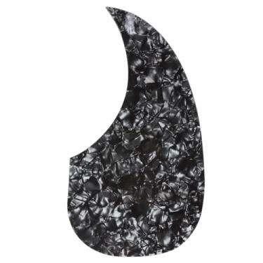 Imagem de Musiclily Tamanho Grande Forma de Lágrima Escudo Adesivo Pickguard para Violão Folk Estilo Martin D28, Preto Perolado