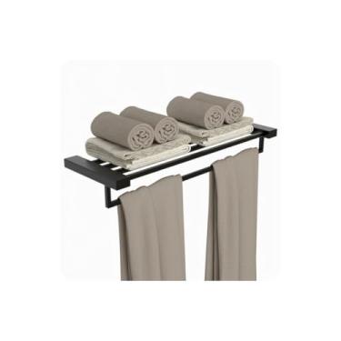 Imagem de UNIDAS STORE, Toalheiro Hotel de Parede Porta Toalha Duplo Preto UN.Master