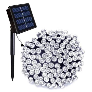 Imagem de Pisca Cordão Solar Natal LED 200 Lâmpadas Luz Branca 15,92m 8 Funções