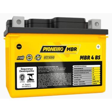 Imagem de Bateria Moto AGM/VRLA Pioneiro MBR 4 BS 12V 3,7Ah, MBR 4 BS